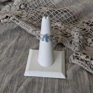 Elegant Silver and Blue Gemstone Ring